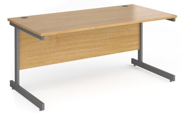 Dams Contract 25 Rectangular Desk with Single Cantilever Legs - 1600 x 800mm - Oak