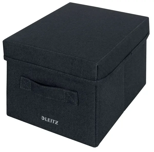 Leitz Fabric Storage Box with Lid Small - Velvet Grey (Pack of 2)