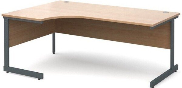 Dams Contract 25 Corner Desk with Single Cantilever Legs - (w) 1800mm x (d) 1200mm - Beech