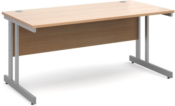 Dams Momento Rectangular Desk with Twin Cantilever Legs - 1600 x 800mm - Beech