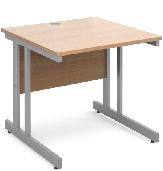 Dams Momento Rectangular Desk with Twin Cantilever Legs - 800 x 800mm - Beech