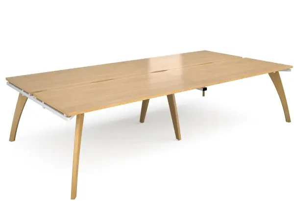 Dams Fuze Double Back To Back Desks - 3200 x 1600mm - Oak