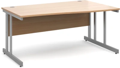 Dams Momento Wave Desk with Twin Cantilever Legs - (w) 1600mm x (d) 800-990mm