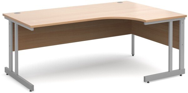 Dams Momento Corner Desk with Twin Cantilever Legs - (w) 1800mm x (d) 1200mm - Beech