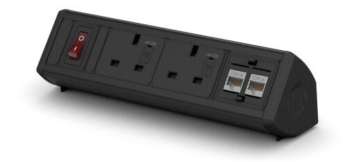 Metalicon Boost Power Module - 2 Mains Power, 2 Data Sockets, 1 Switch, 2m Lead