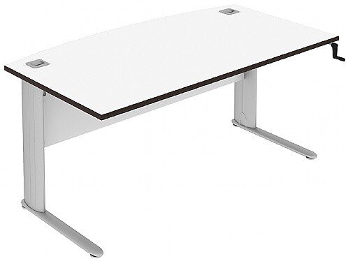 Elite Optima Plus Bow Fronted Rectangular Height Adjustable Desk - (w) 1600mm x (d) 900mm
