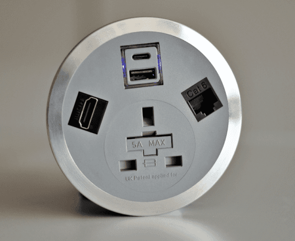 ABL Port El Grey Power Module - 1x Sockets 3.15A, 1x A+C (USB), 1x Rj45, Cat6a