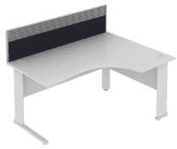 Elite System Desk Mounted Fabric Screen With Management Rail