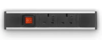 Metalicon Powerlink Under Desk Power Module - 2 Power Sockets, Master Switch