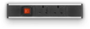 Metalicon Powerlink Under Desk Power Module - Master Switch - 2 Power Sockets - 3m Mains Lead