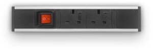 Metalicon Powerlink Under Desk Power Module - Master Switch - 2 Power Sockets - 2m Mains Lead
