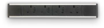 Metalicon Powerlink Under Desk Power Module - 4 Power Sockets - 3m Mains Lead