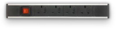 Metalicon Powerlink Under Desk Power Module - Master Switch - 4 Power Sockets - 5m Mains Lead