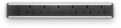Metalicon Powerlink Under Desk Power Module - 6 Power Sockets - 3m Mains Lead