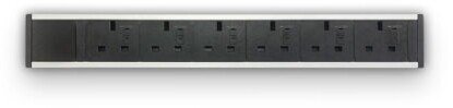 Metalicon Powerlink Under Desk Power Module - 6 Power Sockets - 2m Mains Lead
