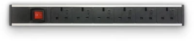 Metalicon Powerlink Under Desk Power Module - Master Switch - 6 Power Sockets - 2m Mains Lead