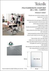 8800005 POLYCARBONATE CHAIR MAT 90 X 120 CARPET