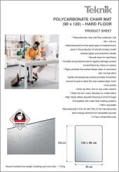 8800006 POLYCARBONATE CHAIR MAT 90 X 120 HARD FLOORS